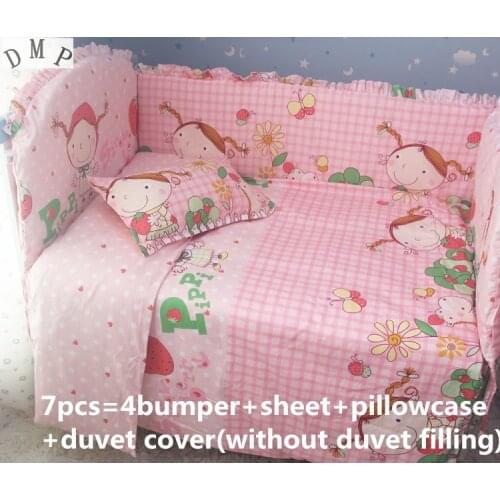 2017! 6/7PCS Baby cot bedding set Safe Environmental Protection Material,Bedding Set Baby Duvet Cover,120*60/120*70cm