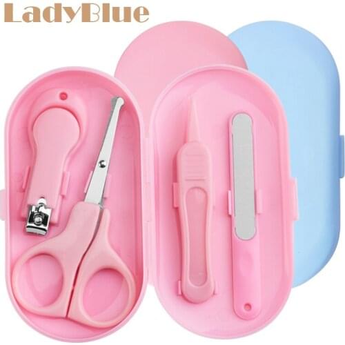 4PCS/SET Children Scissors Baby Nail Care Set Baby Nail Clipper Trimmer Nail Shell Shear Manicure Kit Ear Picks Nail Files