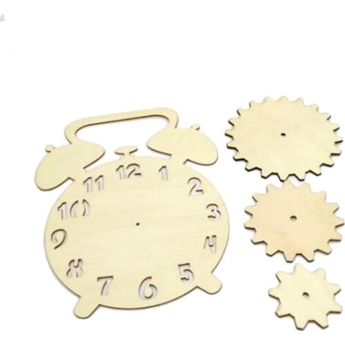 5 Pcs/pack Wedding Decoration Wooden Love Alarm clock Shape for Weddings Plaques Art Craft Embellishment Sewing Decoration