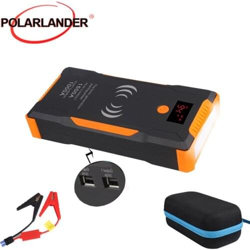 Car Emergency Start Power Supply 2 USB -20 °C-60 °C Dual Start 12V Jumper Start Wireless Charging Safe Durable 3Light Lighting