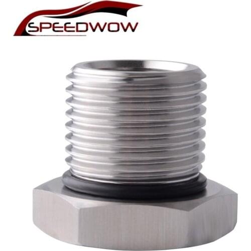 SPEEDWOW Stainless Steel Car Fastener Oil Filter Thread Adapter 1/2-28 to 3/4-16 Threaded Screw Adapter Auto Replacement Parts