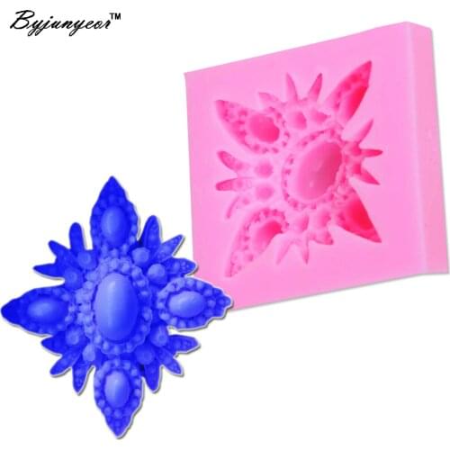 Byjunyeor M382 Jewelry Gem UV Resin Silicone Mold Fondant Chocolate Candy Lollipop Crystal Epoxy Soft Clay Bake Tool 5.5*2CM