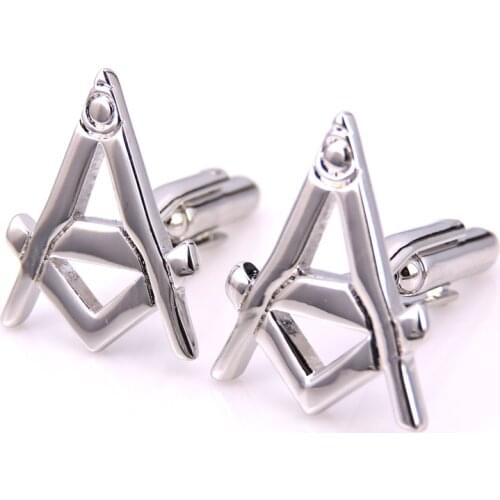 C-MAN Luxury Masonic Freemasonry shirt cufflink for mens Brand cuff buttons cuff links High Quality Silvery abotoaduras Jewelry