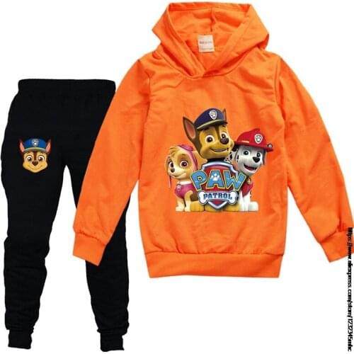 Children Spring Autumn Clothing Printed Long-sleeved Sweatshirts PAW PATROL T Shirt Hoodies Hip-hopTops Sets
