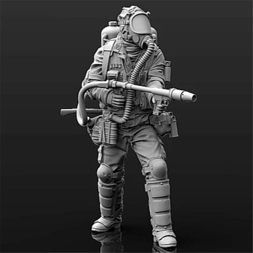 Resin Figure 1/35 Scale Model Kit With Mask Soldier Assembling Model Resin Kit Colorless Self-Assembled Toys R339