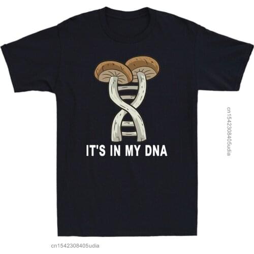 Mushroom Hunter Gift Pick Mushrooms Its In My DNA Shroom Mens T-Shirts Summer Hot Sales Men T-Shirts Printing Funny Men Tee