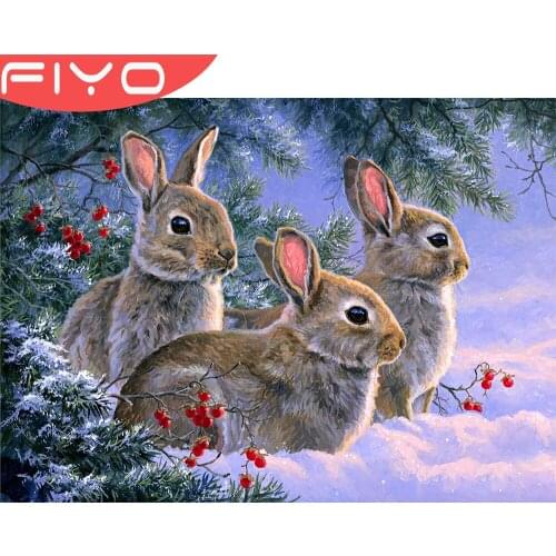 5D DIY Diamond Painting Rabbit Full Square Round Animal Diamond Embroidery Girl Mosaic Picture Of Rhinestone Decor For Home Gift