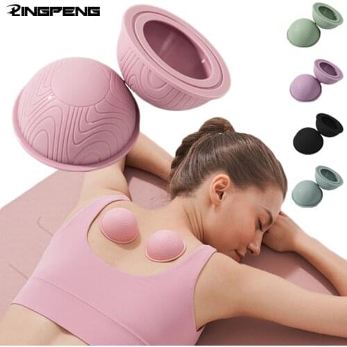 Massage Ball Yoga Muscle Relaxation Pain Relief Portable Fascia Ball Silicone Anti Cellulite Cup Vacuum Massage Suction Cups