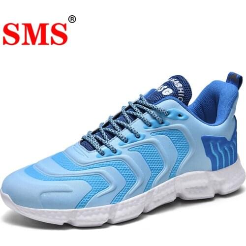 SMS Men Shoes Sneakers Popcorn Sole Running Shoes Light and Breathable Casual Shoes Walking Tennis Sports Lace up Sneakers