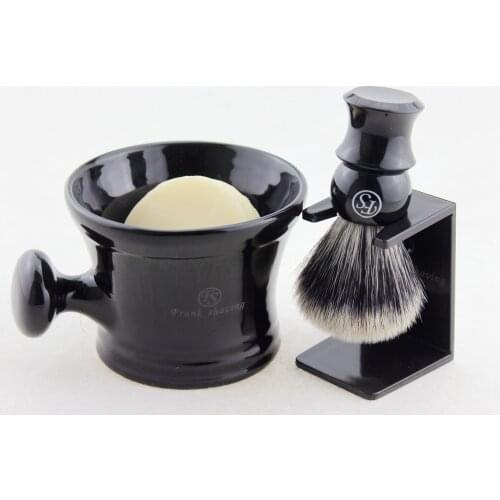 FS-Black Shaving set/Kit, G2 Synthetic hair Brush 20mm,#2 Black Ceramic Mug,Shaving Soap,#AMS201901+FREE SHIPPING