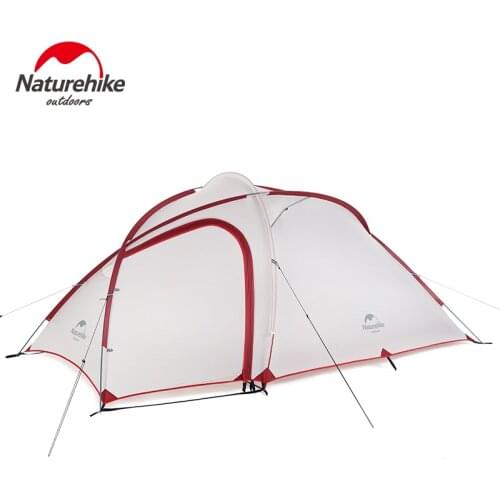 Naturehike Hiby 3-4 Person Camping Tent 20D Silicone Nylon Fabric Ultralight Family Camping Tent With Mat NH