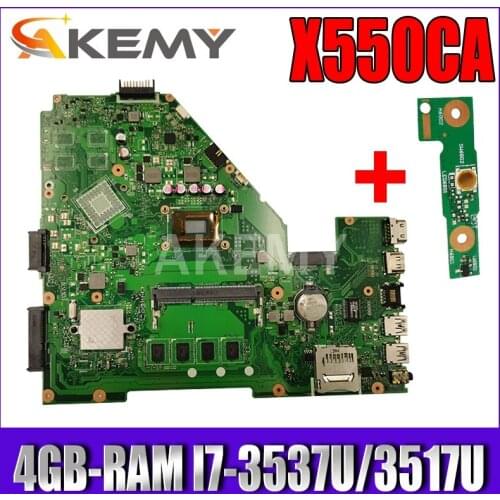New Akemy X550CC Laptop motherboard for ASUS X550CA X550CL R510C Y581C X550C original mainboard 4GB-RAM I7-3537U/3517U