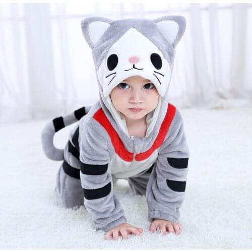 2019 New Newborn Baby Flannel Dress Boys Girls Jumpsuit Hoodie Romper Costume For Kids Onesie Animal Halloween carnival Cosplay