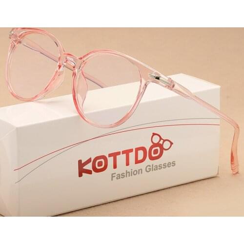 KOTTDO New Round Women Glasses Anti-radiation Eye Glasses Frame Transparent Retro Vintage Glasses Frame Women Eyewear Frame