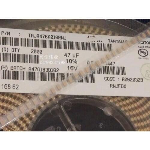 Original 20pcs/ 16v47UF 476C 47UF 16V A3216 A 1206 Tantalum Capacitor