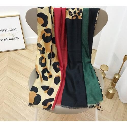 Women Leopard Dot Patchwork Shawl Scarf Spain Fringe Viscose Autumn Winter Foulard Pashminas Bufandas Muslim Sjaal Wrap Hijab