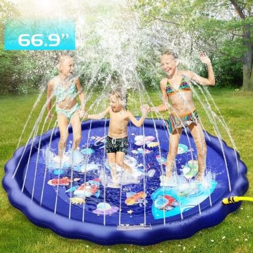 66’’ 3-in-1 Kids' Sprinkler Pad For Kids Summer Fun Sport Outdoor Water Toy Lawn Inflatable Pool Toys Splash Play Mats Pool
