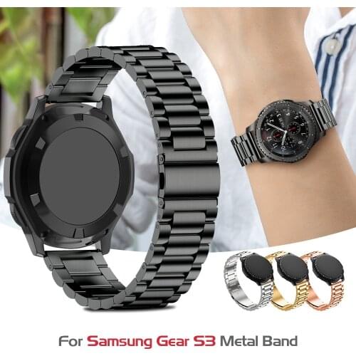 18mm 20mm 22mm Stainless Steel Watch Band Strap For Samsung Gear S2 S3 smart watch Link bracelet black for Samsung Gear S2