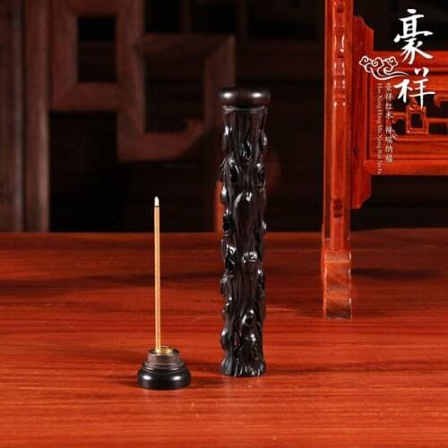 Carved mahogany with ebony-shaped incense burner incense censer relief cartridge high-grade wood palette