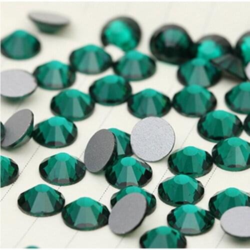 Ss3 - ss34 1440pcs All Sizes Emerald Green Nail Art Rhinestones Flatback Non HotFix Rhinestone Crystal Loose Strass For Nails