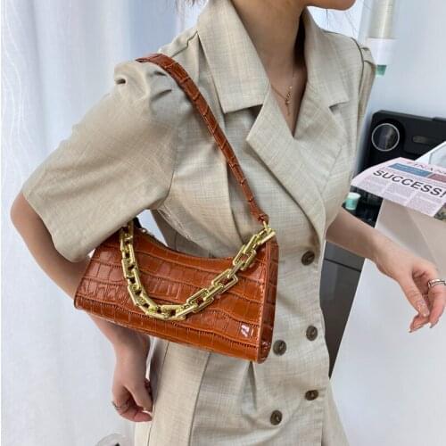 Retro Stone Pattern Crossbody Bags Designer Female Underarm Bags Baguette Handbags Fashion Design Girls Shoulder Bags