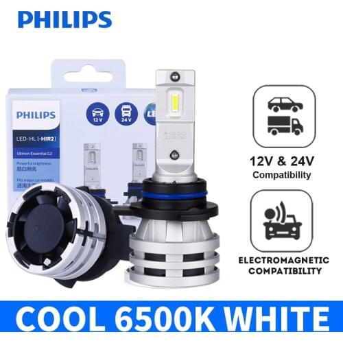 Philips Ultinon Essential G2 LED H1 H4 H7 H8 H11 H16 HB3 HB4 HIR2 9003 9005 9006 9012 6500K led headlight Fog Light (2 Pack) XQ