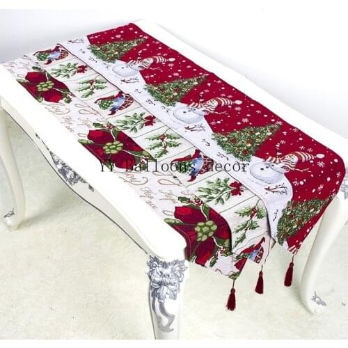 Fabric Christmas Table Flag Snowman Table Flag Wind Christmas Polyester Cotton Printed Christmas Restaurant Desktop Decoration