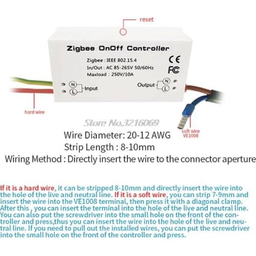 Zigbee On/Off Controller Smart Switch APP Remote Control Smart Home Module AC85-265V 10A Whosale&DropShip