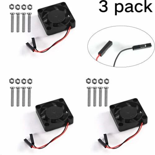 Raspberry Pi Fan DC 5V/3.3V Brushless Cooling Fan with Screws for Raspberry Pi 4b 3 B+ 3B 2B