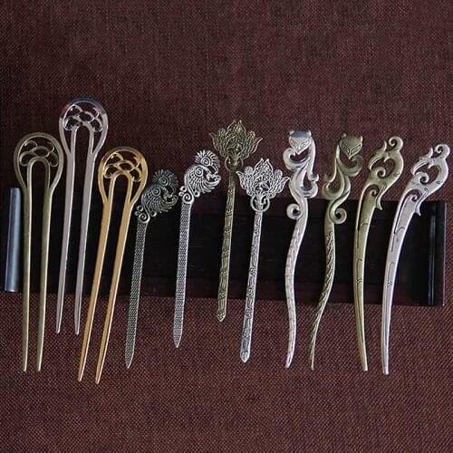 Hair Sticks Handmade Vintage Alloy Hairpin Women Fashion Jewelry Female Retro Style Simple Hair Accessories Styling Ethnic