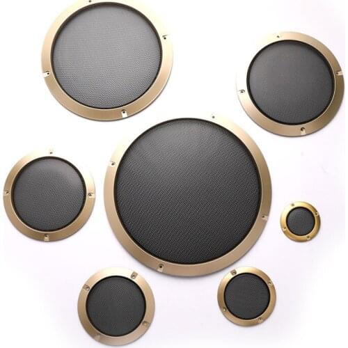 2Pcs Grille Speakers Protective Cover Car Speaker Power Amplifier Decorative Circle Unit Net Cov For 2"/3"//5"/6.5"/8"/10" Inch
