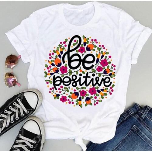 Women Cartoon Floral Flower Letter Cute Beach Short Sleeve Sweet Summer Fashion Print Lovely Clothes Tops Tees Tshirt T-Shirt