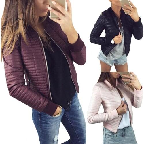 Women Jacket Long Sleeve Stylish Faux Leather Women Motorcycle Jacket for Daily Life Coat for Ladies