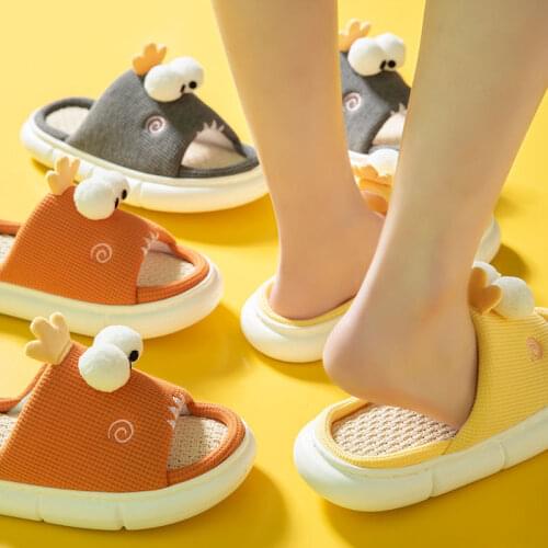 2021 Thick-Soled Cotton And Linen Slippers WomenS Home Indoor Spring And Autumn Seasons Soft Bottom Japanese-Style Floor Couple