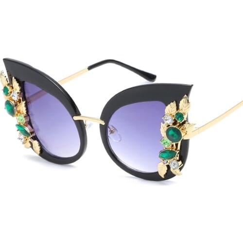 Crystal Cat Eye Designer Sunglasses For Women Luxury Cateye Elegant Fashion Glasses 2018 Hot Sunglass UV400