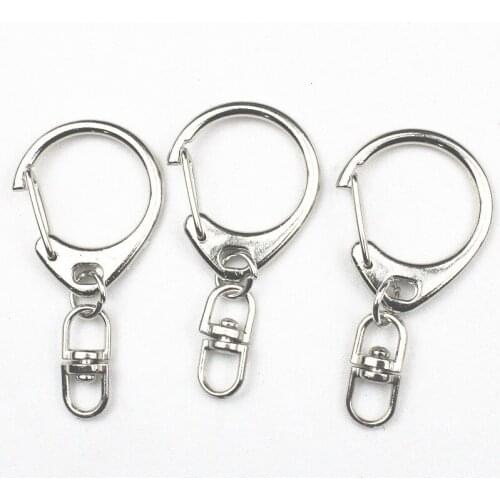 10 - 50 Pcs 5CM New Metal Key Ring Swivel Lobster Clasp Key Clips Keychain Split Ring DIY Jewelry/Bag/Pet leash