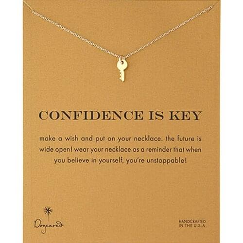 10PCS Hot Sale Wish key Pendant Necklace Gold Silver Color Clavicle Chains Statement Necklace Women Jewelry