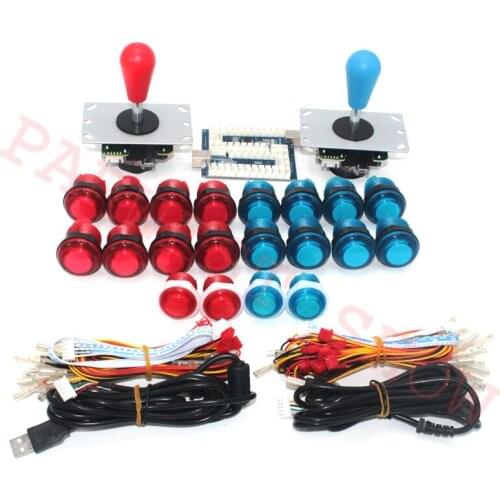 2 Player Arcade DIY Arcade Kit with PS3/PC/ XBOX360 control board + Arcade Joystick +28mm illuminted arcade buttons+Wire harness