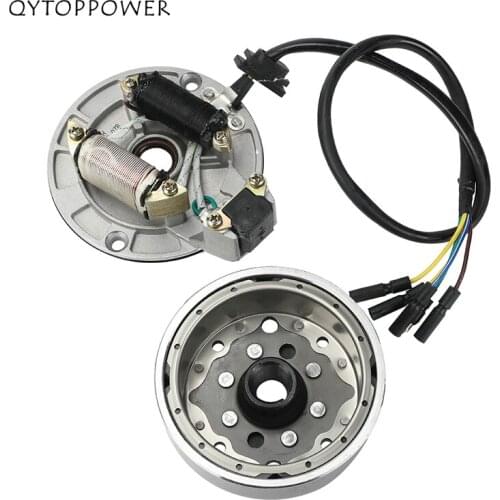 2 Coil Ignition Magneto Stator Magneto Flywheel kit For YinXiang YX 140cc 1P56FMJ W063 W150-5 Horizontal Engines Dirt Pit Bike