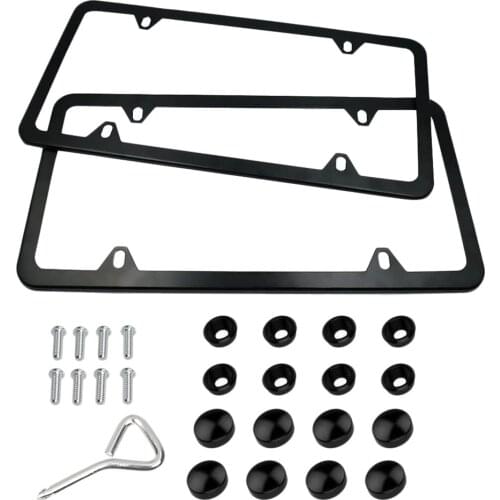 2Pack Car Auto Polish License Plate Frames Cover For Front & Rear Universal
