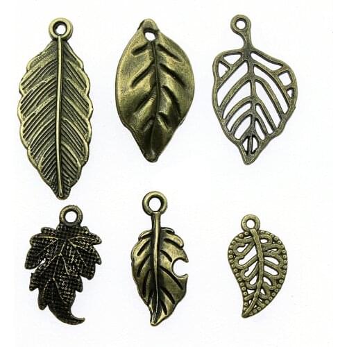 20pcs Small Leaf Pendant Charms Antique Bronze Color Leaf Charms Jewelry DIY Vintage Leaf Charms For Bracelet Making