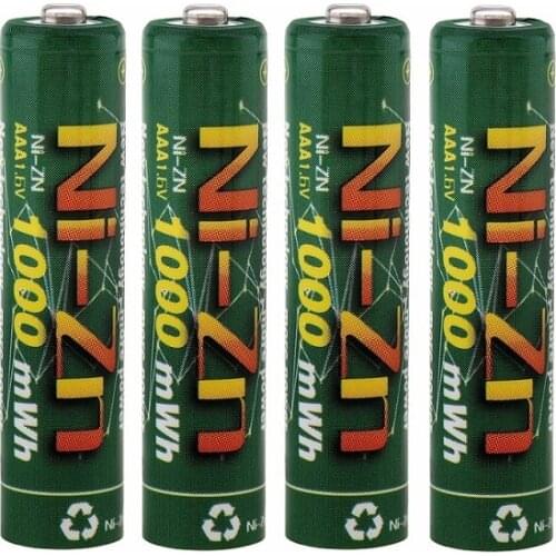 4Pcs/lot Ni-Zn 1.5V 1.6v 1000mWh aaa rechargeable battery