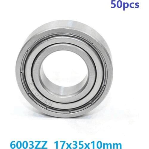 50pcs/lot 6003ZZ 6003Z 6003 ZZ Z 17*35*10mm double shielded Deep Groove Ball bearing shaft 17x35x10mm