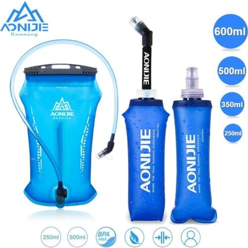 AONIJIE Nwe Soft Flask Water Bottle Folding Collapsible Water Bags TPU Free For Running Hydration Pack Waist Bags SD52 250/500ml