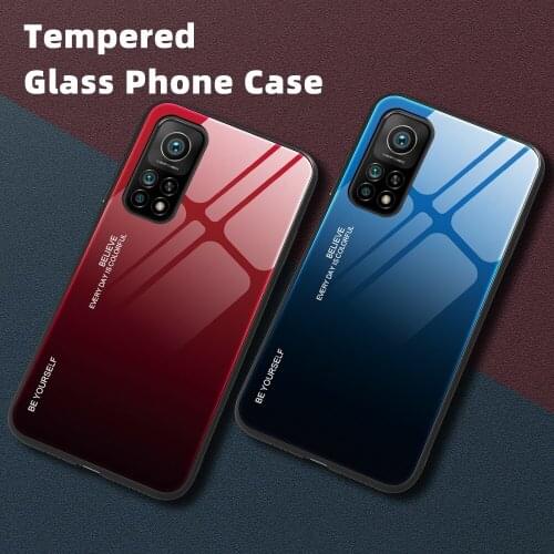 Gradient Tempered Glass Case For Xiaomi Redmi Note 10 Pro Cover ShockProof Silicone Case For Redmi Note 10 Note 10 Pro Max Coque