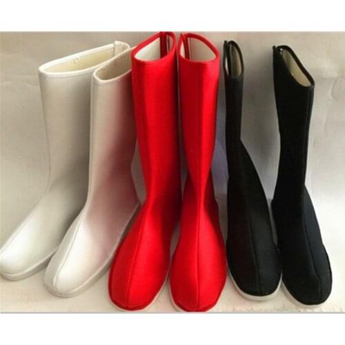 Black kungfu boots adults long boots for men ancient chinese boots knight cosplay boots wu shu shoes sun wukong cosplay