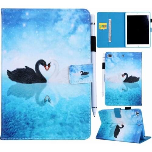 For Ipad Mini Case 12345 7.9" Kids Cartoon PU Leather Tablet Protective Shell Wallet clip Funda Back Silicone Cover Stand+Pen