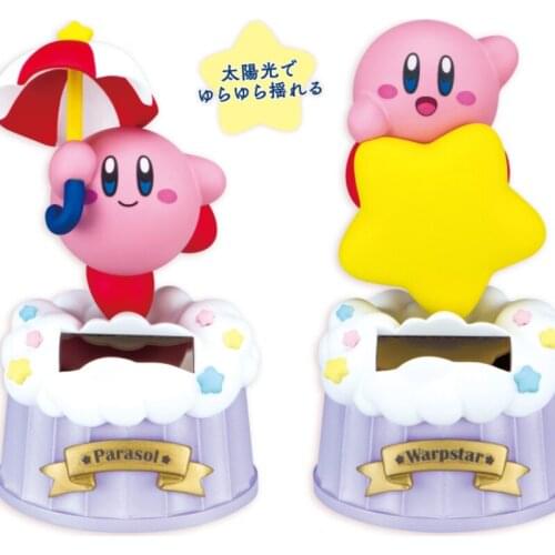 Action Figure Model Genuine Kirby Solar Car Decoration Umbrella Stars Scenery Anime Decoration Collection Toy for Children Gift