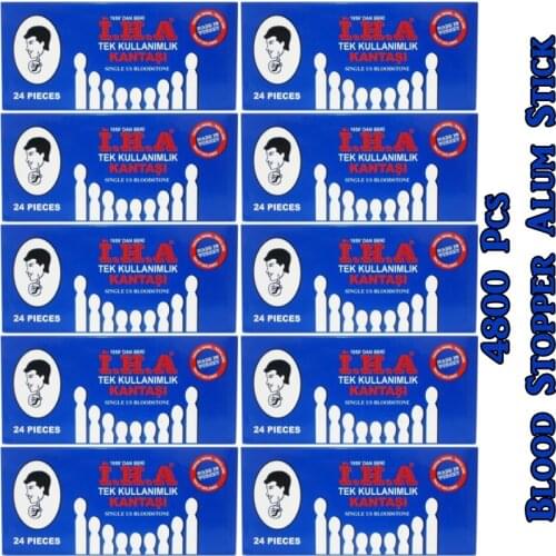 IHA Single Use After Shave Cut Blood Stopper Alum Stick 10 Carton/240 Small Pack/4800 Stick