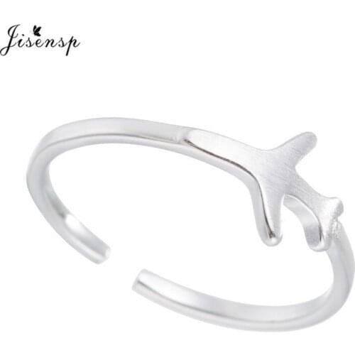 Jisensp New Unique Geometric Design Trendy Cute Aircraft Air Plane Finger Ring for Women Party Jewelry Anel Feminino Wholesale